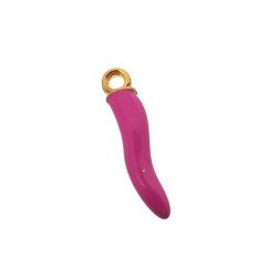 Corno smaltato viola orchidea- oro 20mm