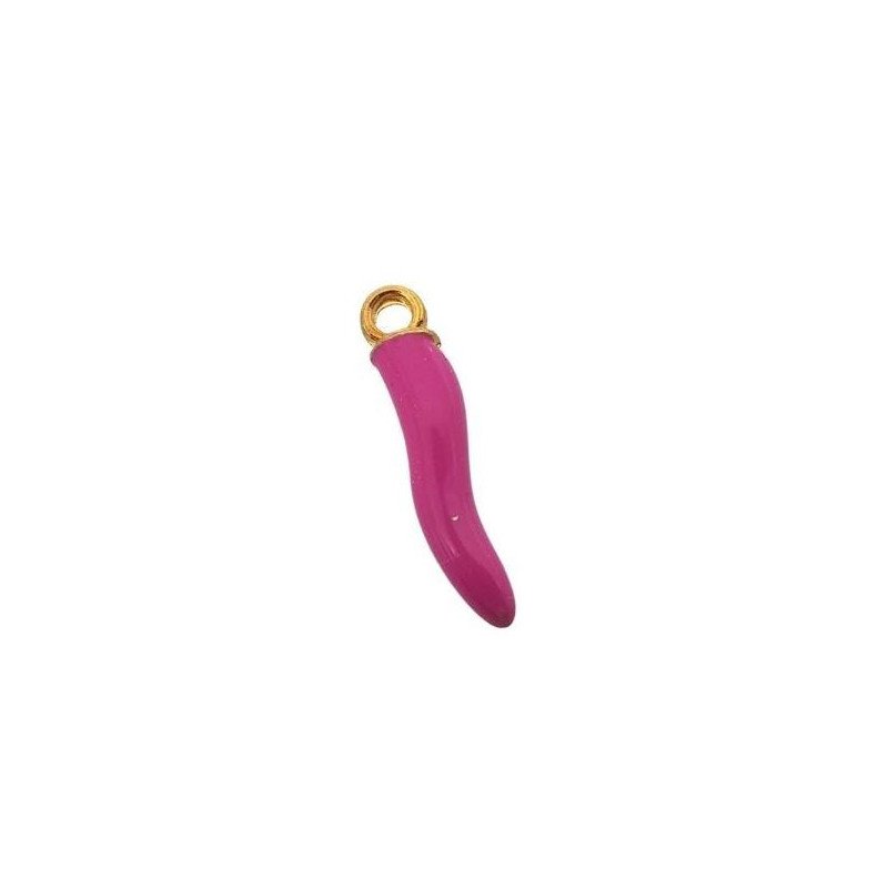 Corno smaltato viola orchidea- oro 20mm