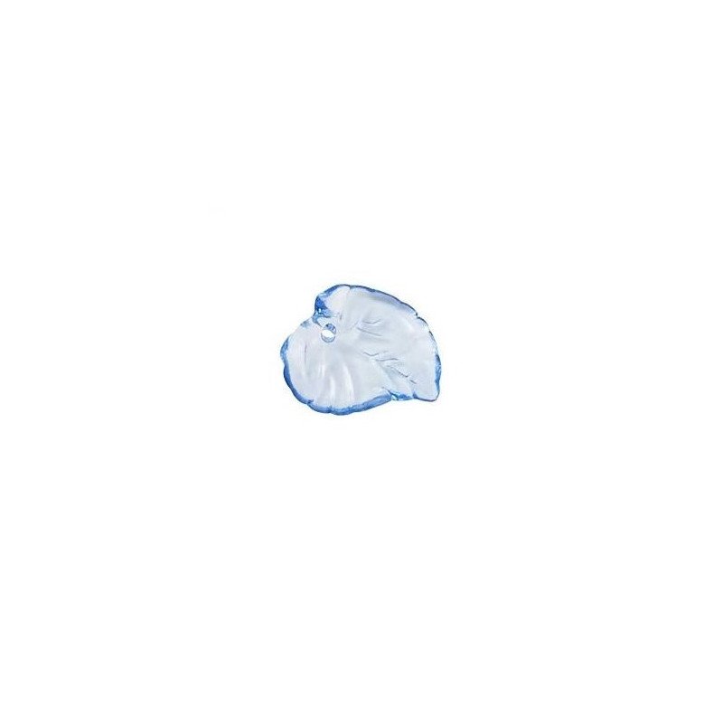 charm foglia blu trasparente in acrilico 1.5x1.5 cm