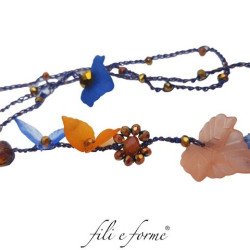 charm foglia blu trasparente in acrilico 1.5x1.5 cm