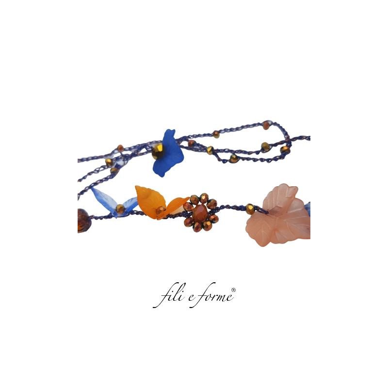 charm foglia blu trasparente in acrilico 1.5x1.5 cm