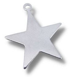 Stella charm 20mm argento 5pz