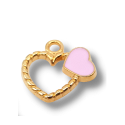 Double heart rosa 12mm