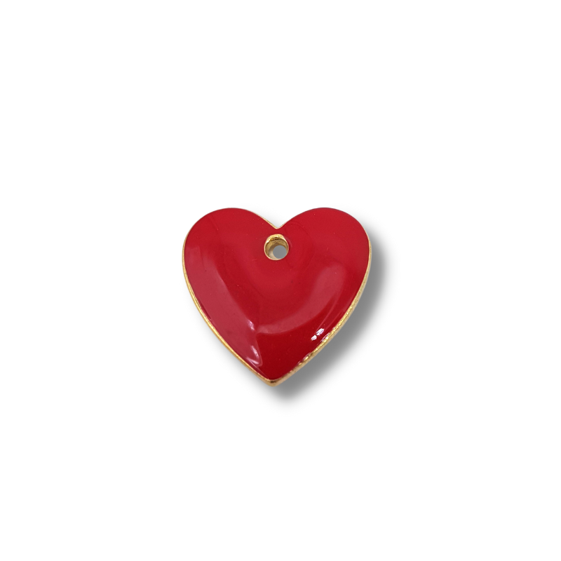 cuore smaltato bianco 13mm