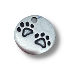 medaglietta zampette 12mm argento