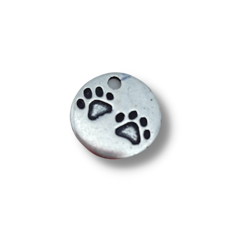 medaglietta zampette 12mm argento