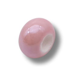 perle rondella di ceramica 14x9mm rosa baby 1pz
