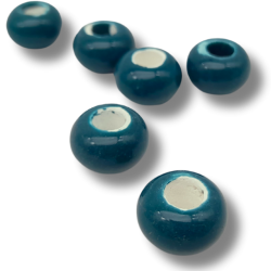 perle rondella di ceramica 14x9mm petrolio 1pz