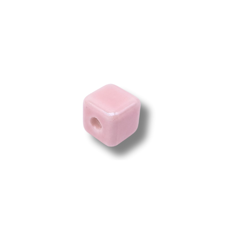 cubo di ceramica 9mm rosa baby 1pz