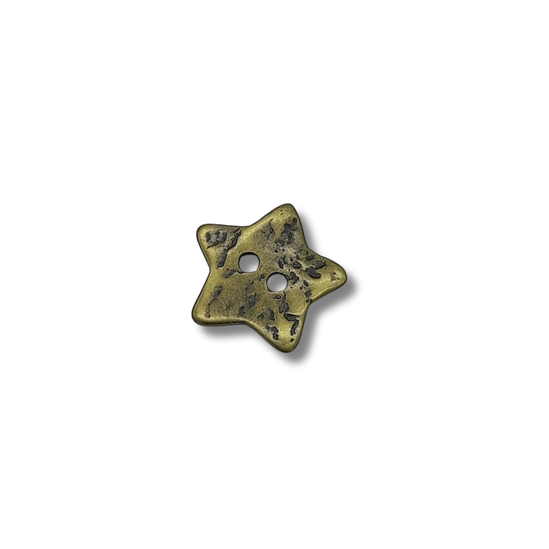 Bottone Stella oro satinato 17 mm