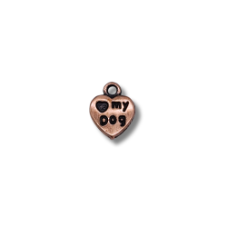 copy of cuore I LOVE MY DOG 9mm argento rosè