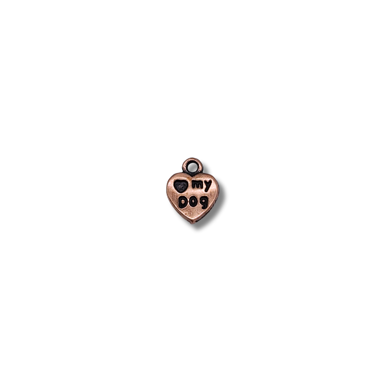 copy of cuore I LOVE MY DOG 9mm argento rosè