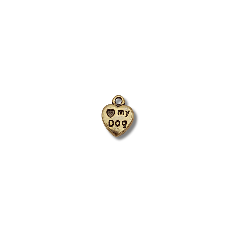 copy of cuore I LOVE MY DOG 9mm argento rosè