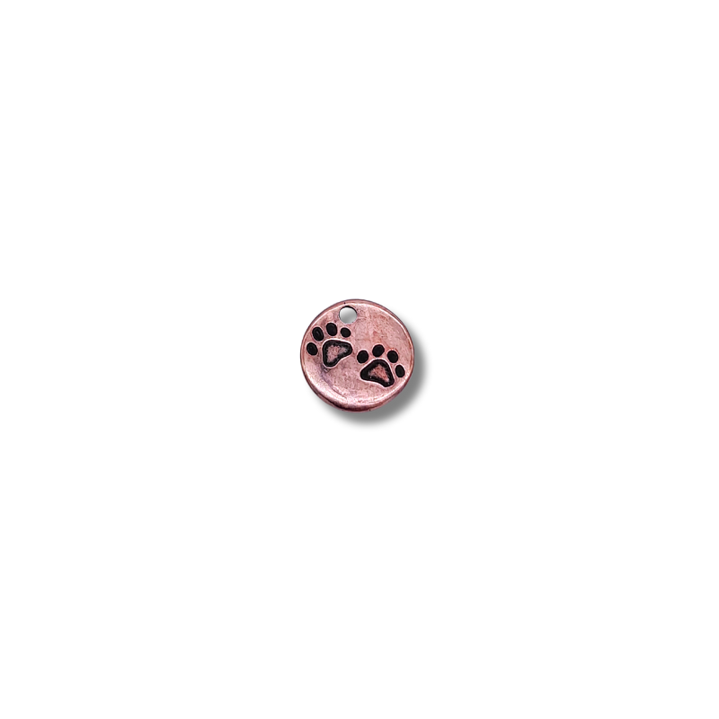 medaglietta zampette 12mm rame