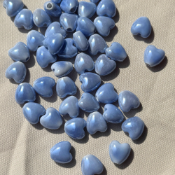 cuore di ceramica 10mm azzurro 1pz
