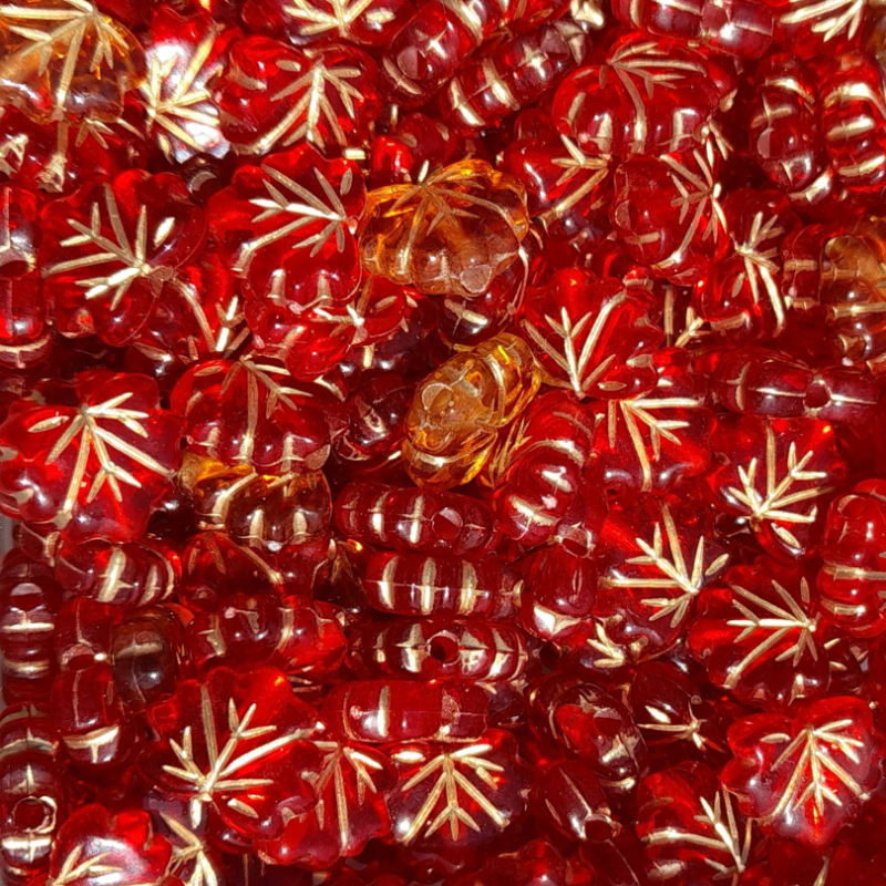 Fogliolina in acrilico 11x9mm ambra rosso 1pz