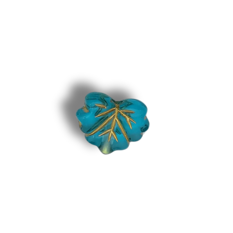 Fogliolina in acrilico 11x9mm petrolio 1pz