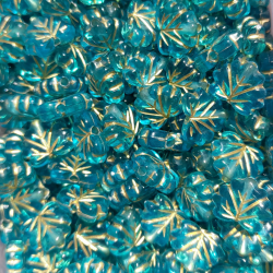 Fogliolina in acrilico 11x9mm petrolio 1pz