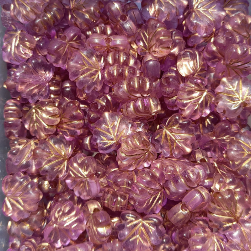 Fogliolina in acrilico 11x9mm lilla 1pz