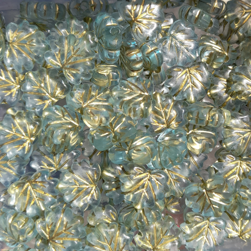 Fogliolina in acrilico 11x9mm azzurro 1pz