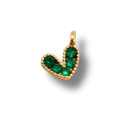 Cuore strass 7mm verde
