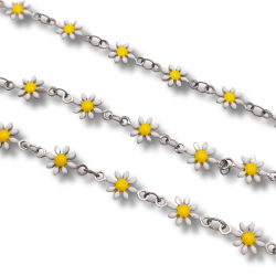 catena margherite in acciaio 5mm argento bianco