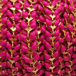 catena spiga in acciaio 5mm fucsia 50cm