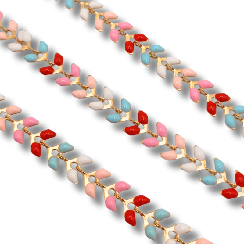 catena spiga in acciaio 5mm multicolor light