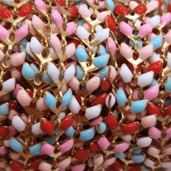 catena spiga in acciaio 5mm multicolor light