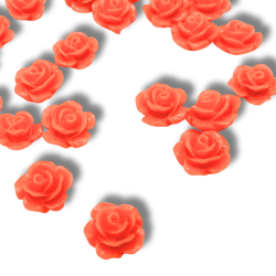 Roselline 10 mm corallo 6pz