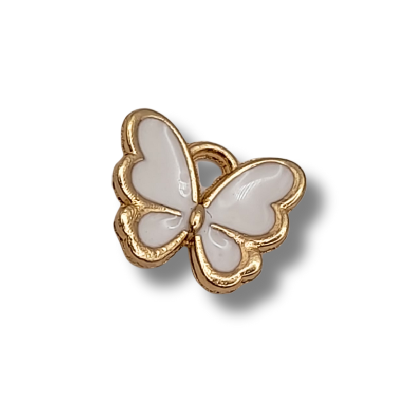 farfalla smaltata 10mm bianco