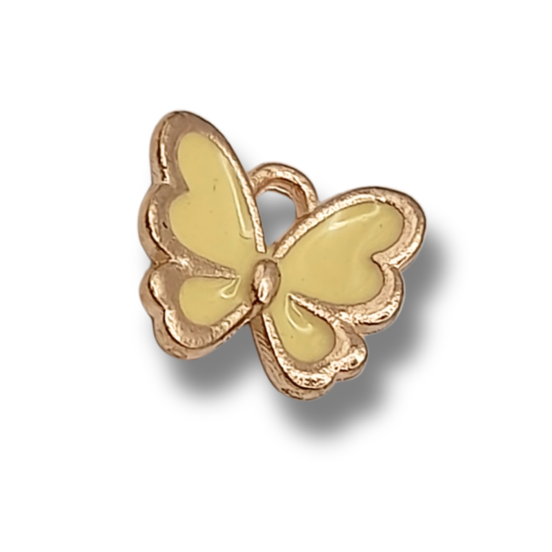 farfalla smaltata 10mm giallo canarino