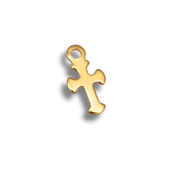 croce in acciaio oro 12x8mm
