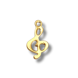 chiave di violino in acciaio oro 12x8mm