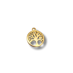 albero della vita in acciaio oro 9mm