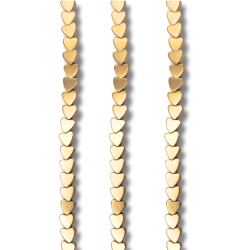 ematite cuore oro foro passante 4 mm