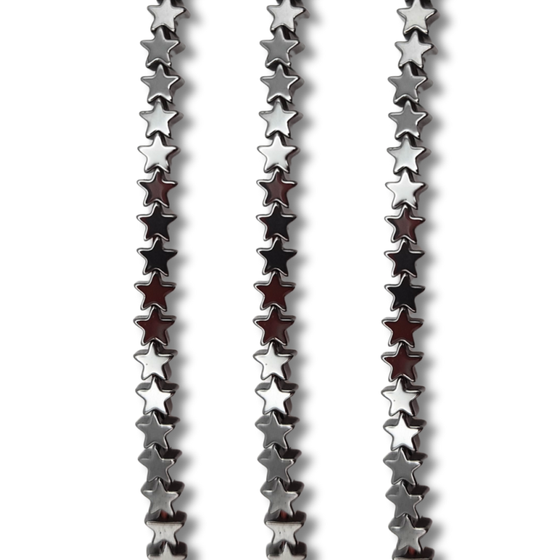 ematite stelle foro passante 4 mm canna di fucile