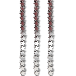 ematite stelle argento foro passante 4 mm