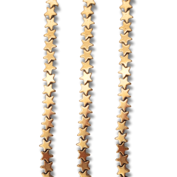 ematite stelle oro foro passante 4 mm