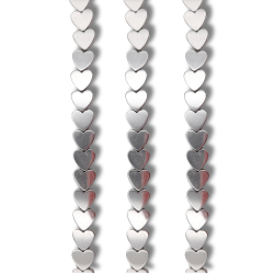 Ematite cuore argento foro passante 8 mm