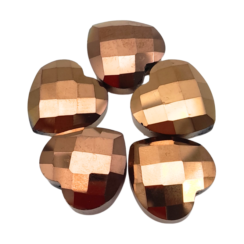pietre cuore rame metallic 15mm 5pz