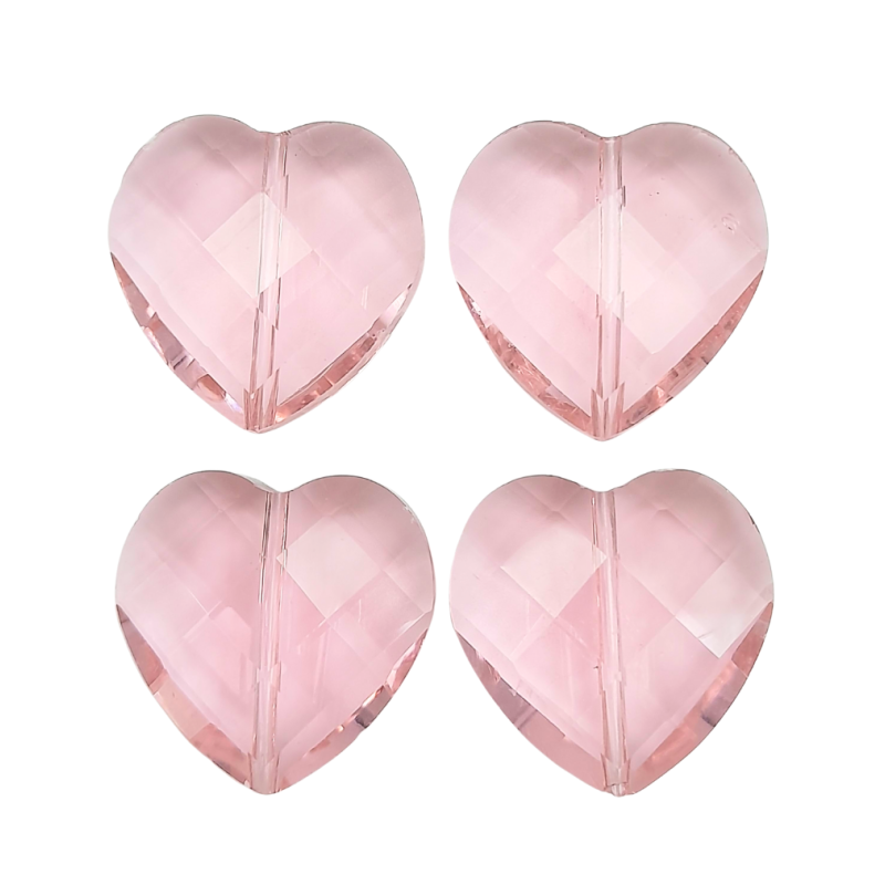 pietre cuore quarzo rosa 20 mm 4pz