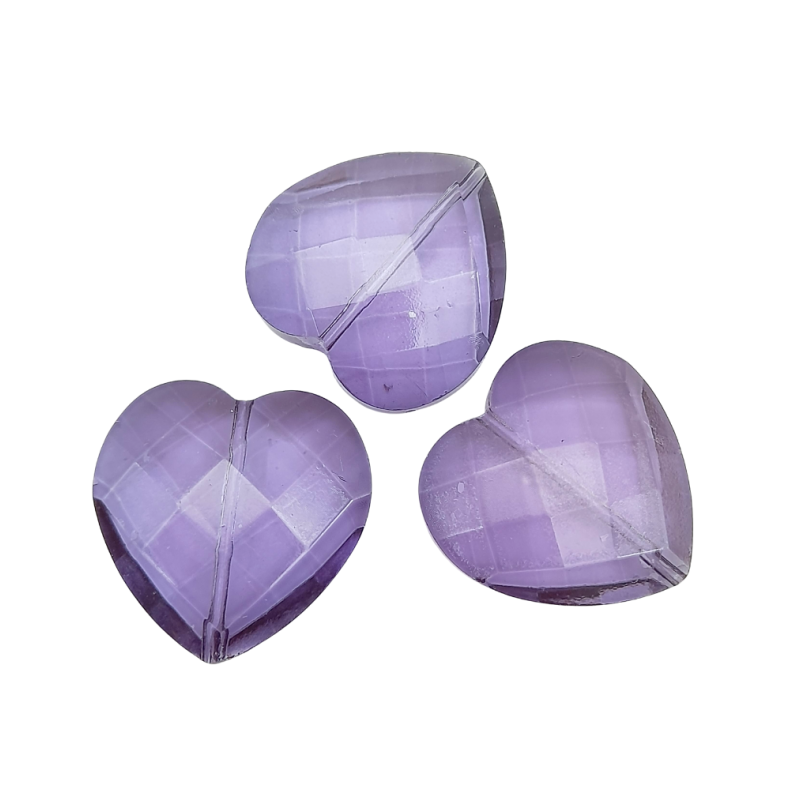 pietre cuore ametista 30 mm 3pz