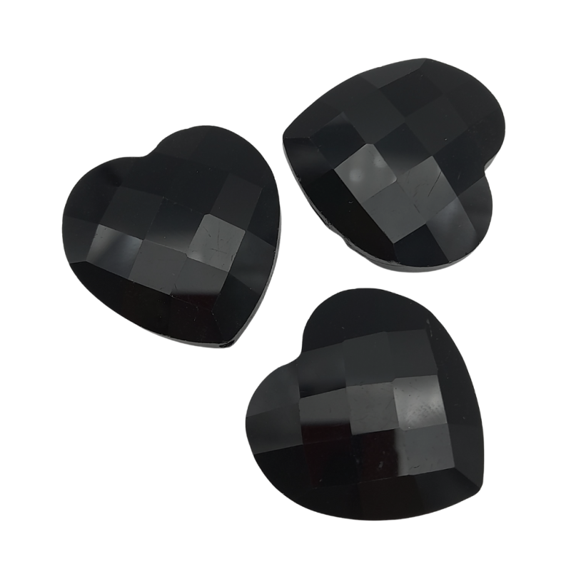 pietre cuore diamante nero 30 mm 3pz
