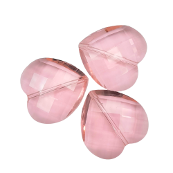 pietre cuore quarzo rosa 30 mm 3pz