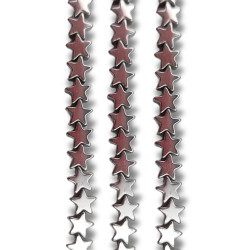 ematite stelle argento foro passante 6 mm