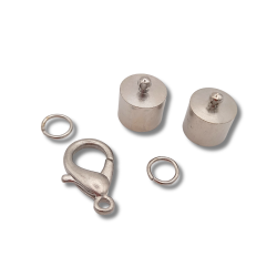 capicorda cilindro argento 14mm 2pz.