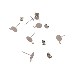perni per orecchini argento5mm 6pz.