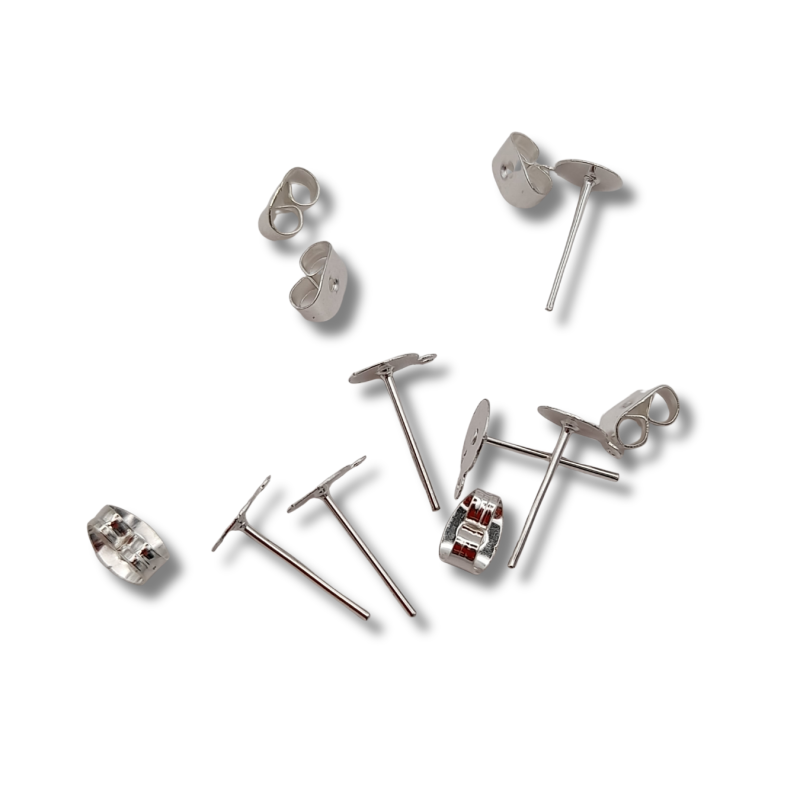 perni per orecchini argento 10 mm 6 pz.