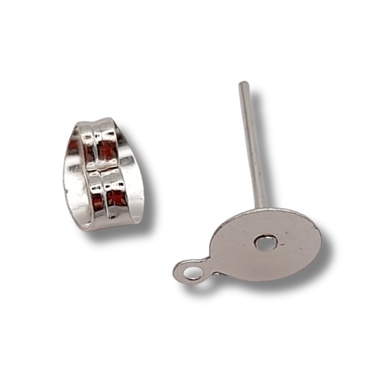 perni per orecchini argento 10 mm 6 pz.